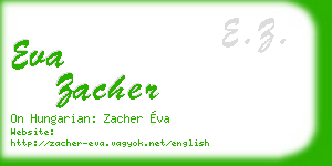 eva zacher business card